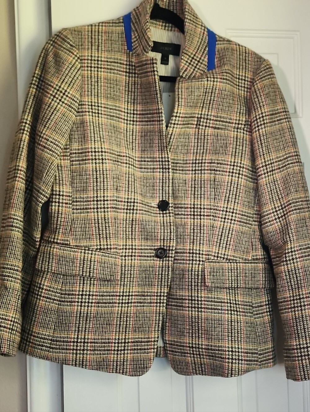J. Crew Tailored Plaid Women’s Blazer Jacket - Neutral Plaid